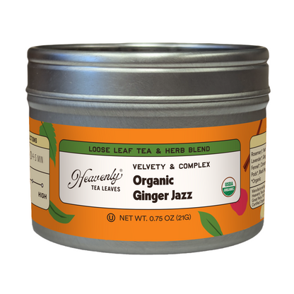 Organic Ginger Jazz, Loose Leaf Tea & Herb Tin - Premium Loose Leaf Tea - Heavenly Tea Leaves