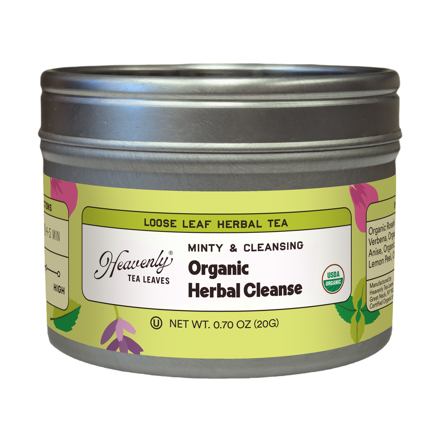 Organic Herbal Cleanse - Clear Top Tea Tin | Heavenly Tea Leaves