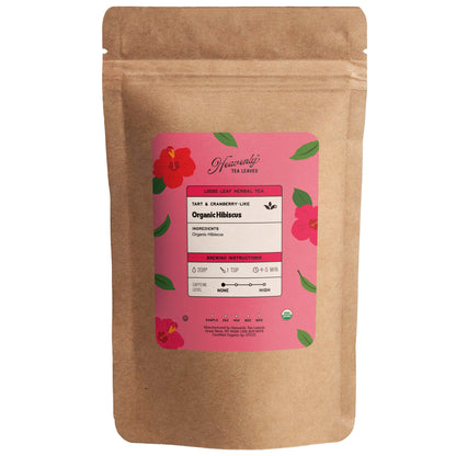 Organic Hibiscus - Hibiscus Flowers - Loose Leaf Herbal Tea - Naturally Caffeine Free - Antioxidant Rich | Heavenly Tea Leaves