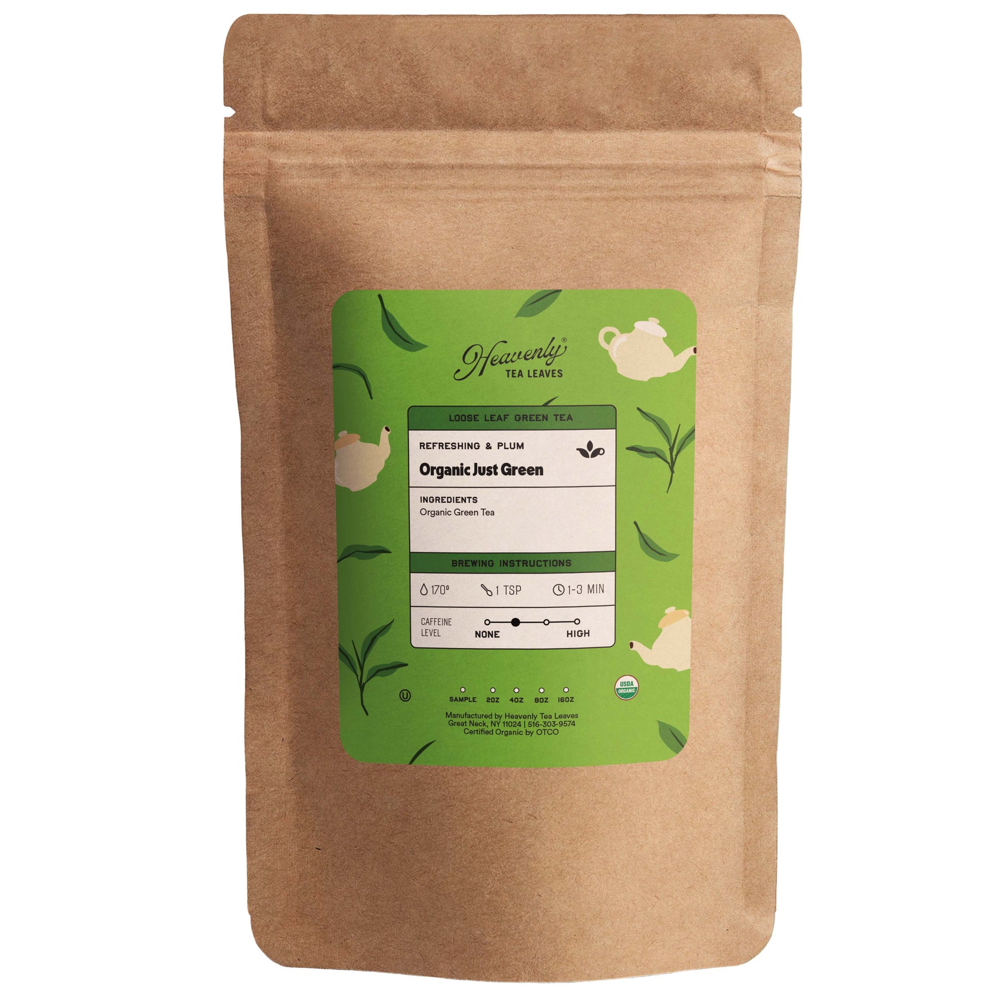  Organic Just Green Tea - Loose Leaf Green Tea | Heavenly Tea Leaves