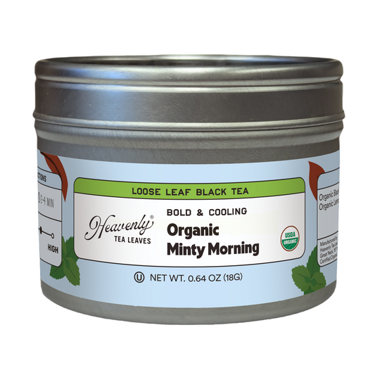 Organic Minty Morning, Loose Leaf Black Clear Top Tea Tin