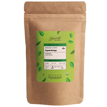 Organic Moringa - Loose Leaf Herbal Tea & Superfood - Antioxidant Rich, Anti-inflammatory, Anti-bacterial, Cancer fighting, Highly Nutritious | Heavenly Tea Leaves