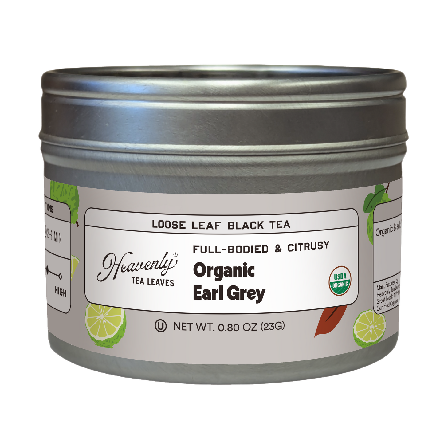 Organic Earl Grey - Clear Top Tea Tin | Heavenly Tea Leaves