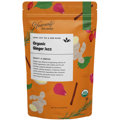 Organic Ginger Jazz, Bulk Loose Leaf Tea And Herb Blend - Wellness Loose Leaf Tea | Heavenly Tea Leaves