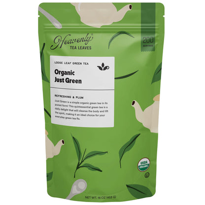 Organic Just Green Tea - Loose Leaf Green Tea | Heavenly Tea Leaves