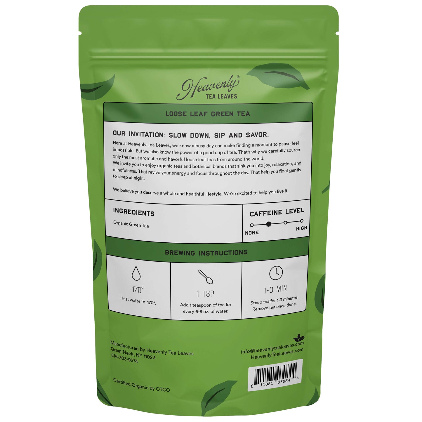 Organic Just Green Tea - Loose Leaf Green Tea | Heavenly Tea Leaves