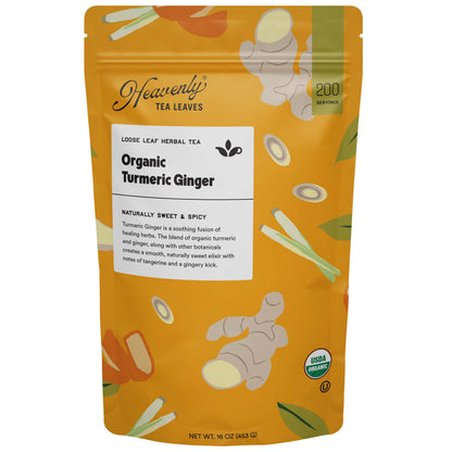  Organic Turmeric Ginger Bulk - Wellness Loose Leaf Tea Blend - Anti-inflammatory | Heavenly Tea Leaves