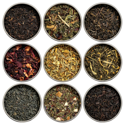 Organic Loose Leaf Tea Sampler - USDA Organic & OU Kosher - Try a Variety of 9 Loose Leaf Teas & Herbal Tisanes - Great Gift | Heavenly Tea Leaves