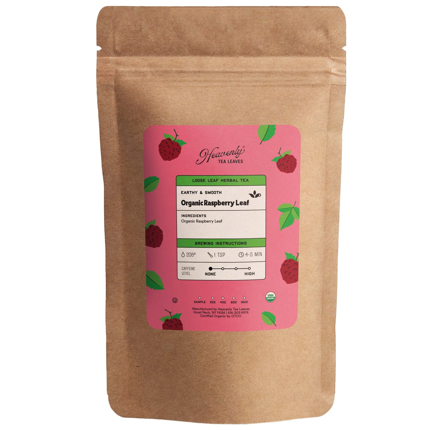 Organic Raspberry Leaf - Loose Leaf Herbal Tisane - Pregnancy and Slimming- Heavenly Tea Leaves