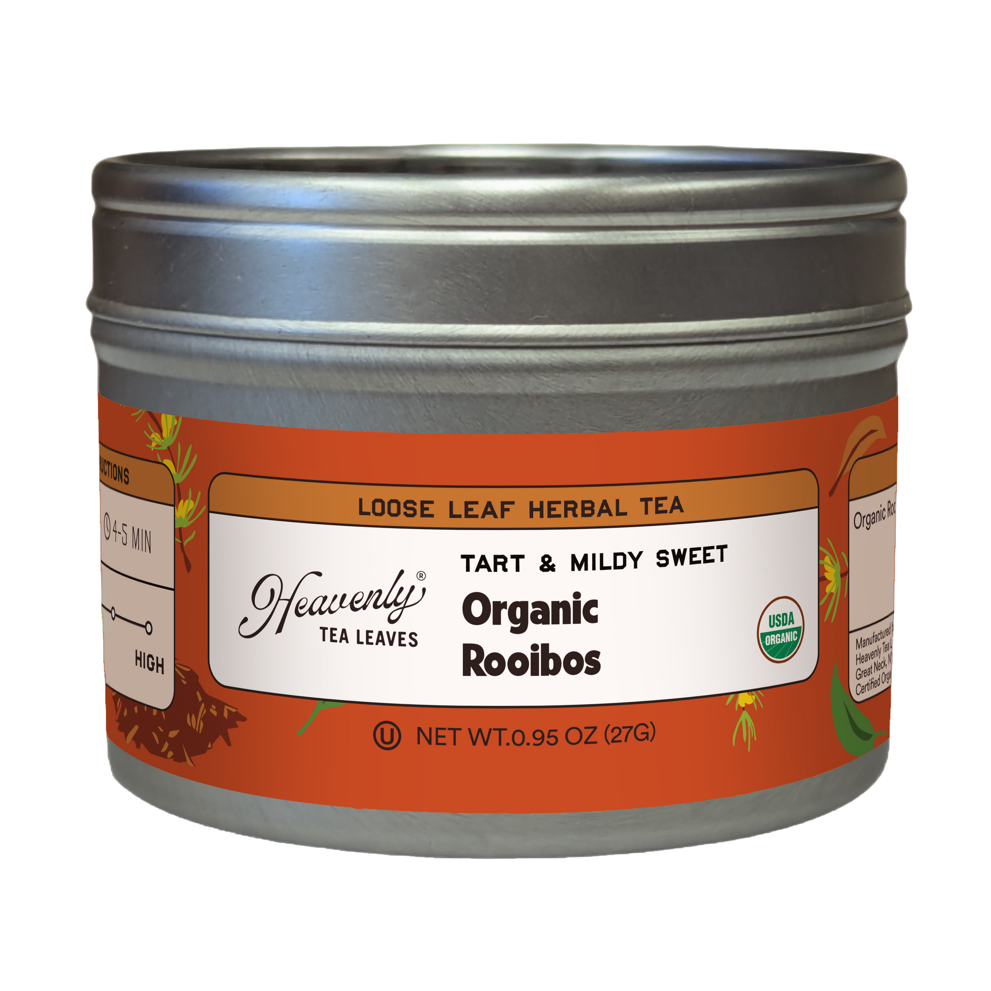 Organic Rooibos Tea Tin - Naturally Caffeine Free Herbal Tisane - Loose Leaf Herbal Tea | Heavenly Tea Leaves