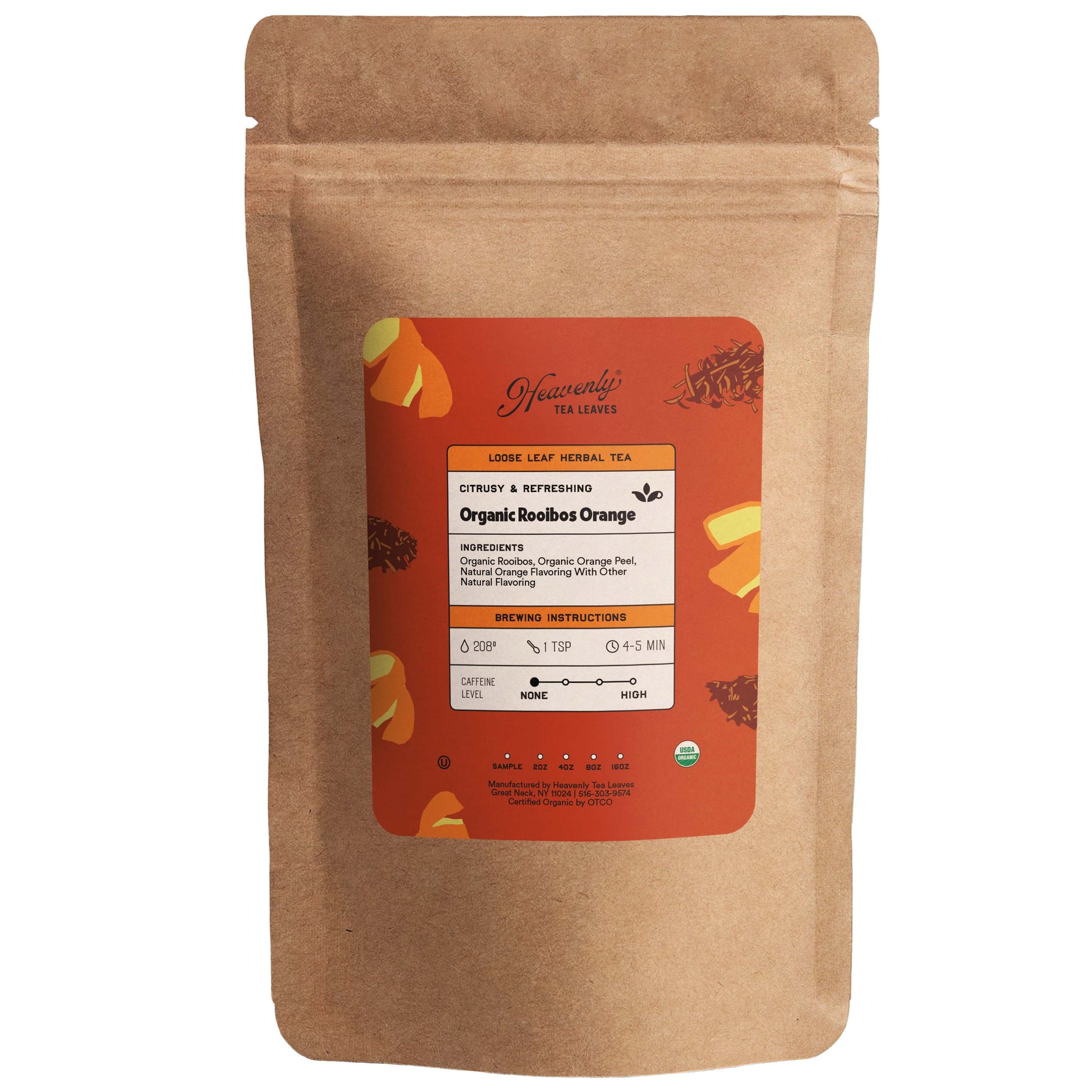 Organic Rooibos Orange - Loose Leaf Herbal Tea - Fruity Loose Leaf Herbal Tea - Heavenly Tea Leaves