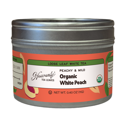 Organic White Peach, Loose Leaf White Clear Top Tea Tin